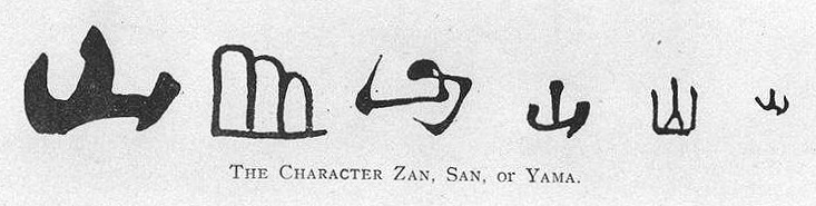 Various ways of writing 'mountain' in Japanese ceramic marks